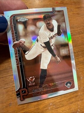 Topps Chrome Paul Skenes Baseball Card - White, Black, Brown